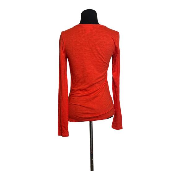 Loft orange long sleeve ruffle blouse size XSP - Picture 2 of 9